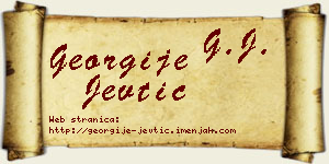 Georgije Jevtić vizit kartica